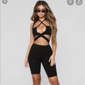 Black cut off romper